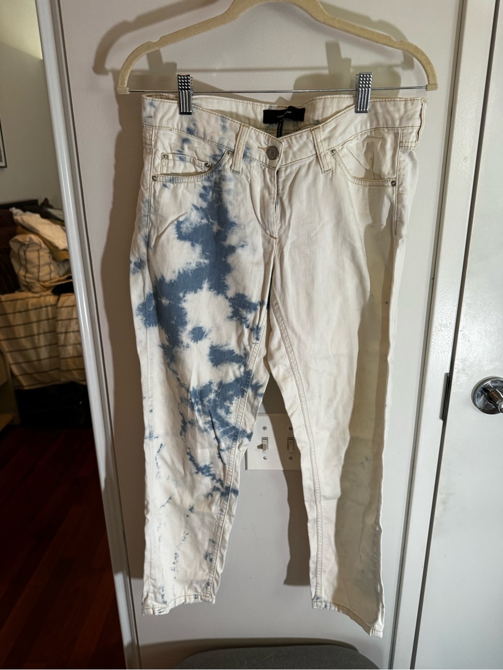 ISABEL MARANT Tie-Dye White & Blue Skinny Jeans - Picture 1 of 7